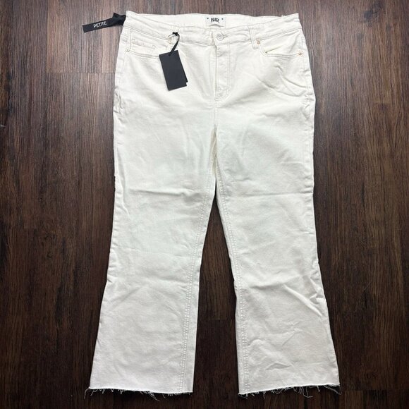 Paige Colette High Rise Crop Flare White Jeans NEW With Tags Women’s Size 34